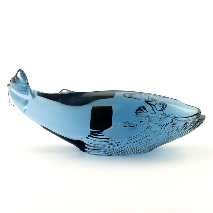 Paul Hoff (WWF 1982) Blue Glass Whale 18/8 cm (with Certificate)  [Sample Images]