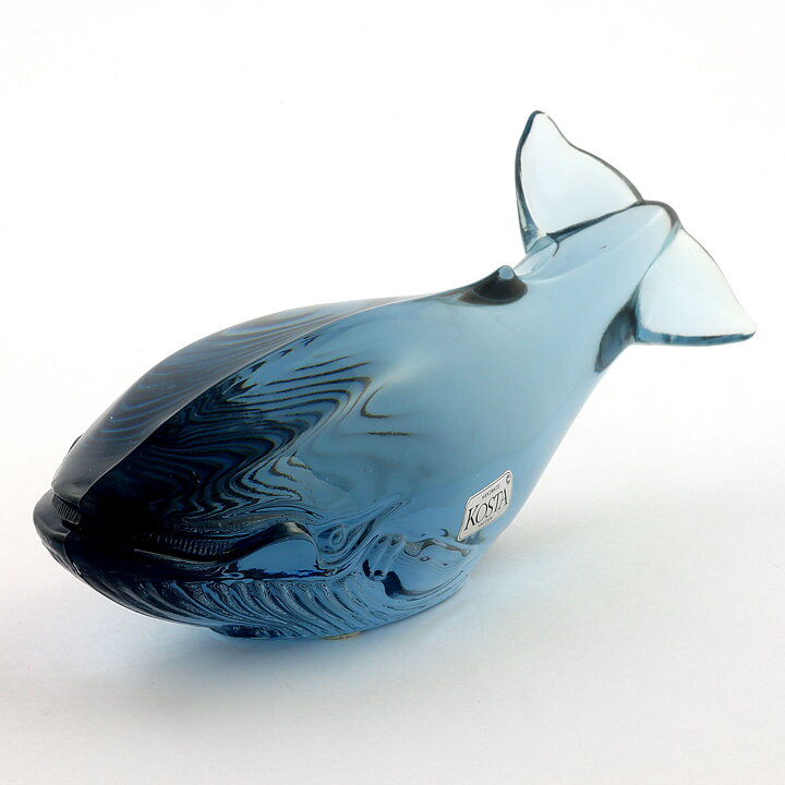 Paul Hoff (WWF 1982) Blue Glass Whale 18/8 cm (with Certificate)  [Sample Images]
