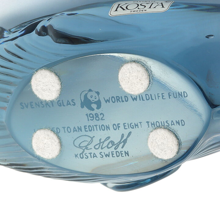 Paul Hoff (WWF 1982) Blue Glass Whale 18/8 cm (with Certificate)  [Sample Images]