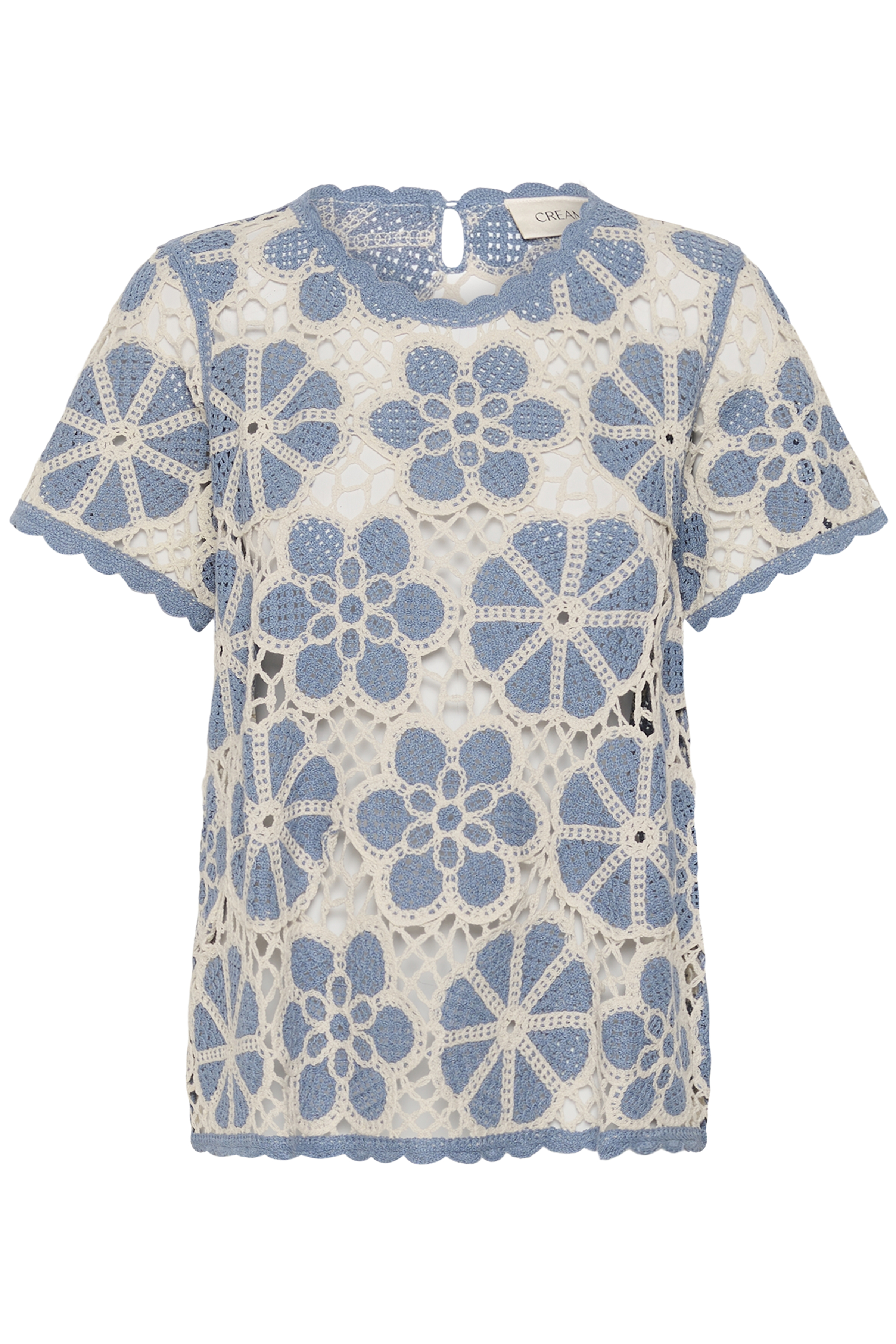 CRMallica Crochet Blouse Stonewashed Flower Virkad Blus - 6