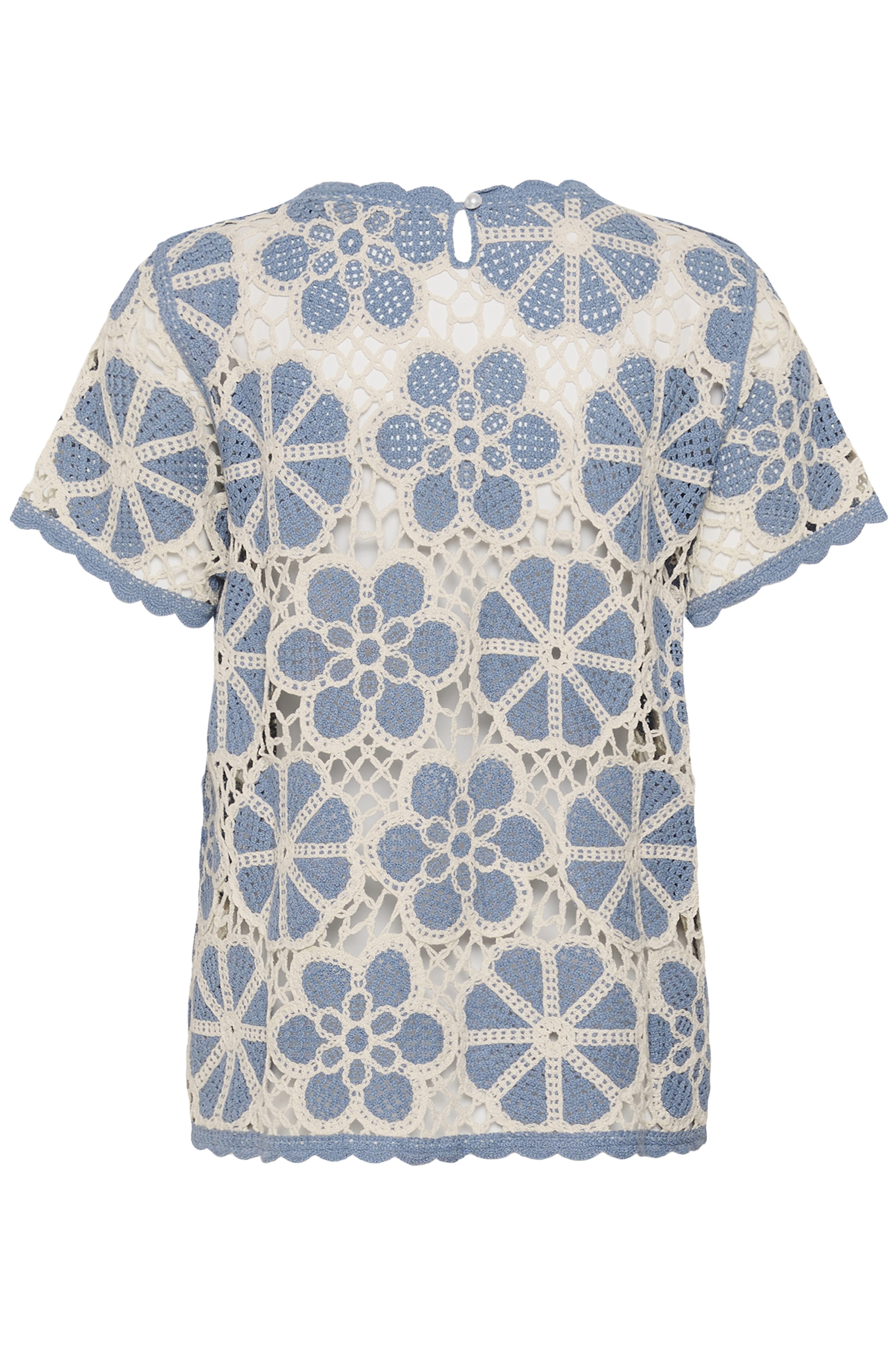 CRMallica Crochet Blouse Stonewashed Flower Virkad Blus - 5