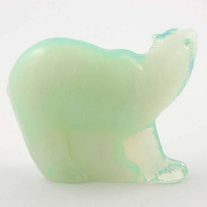 Paul Hoff (WWF 1985) White Glass Polar Bear 13/10 cm (with Certificate)  [Sample Images]