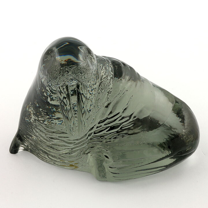 Paul Hoff (WWF 1977) Gray Glass Walrus 14/10 cm (with Certificate)  [Sample Images]
