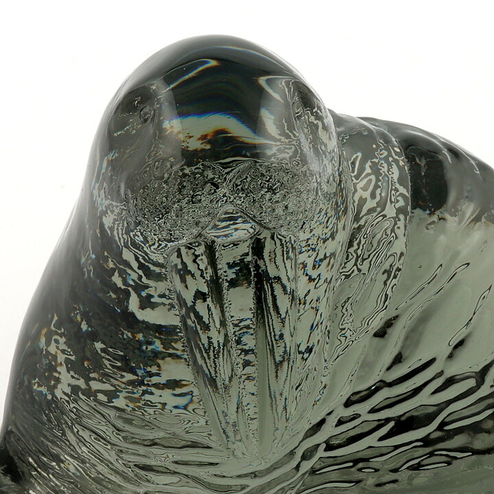 Paul Hoff (WWF 1977) Gray Glass Walrus 14/10 cm (with Certificate)  [Sample Images]
