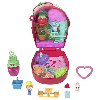  Polly Pocket Core Compact Strawberry Bunny Basket