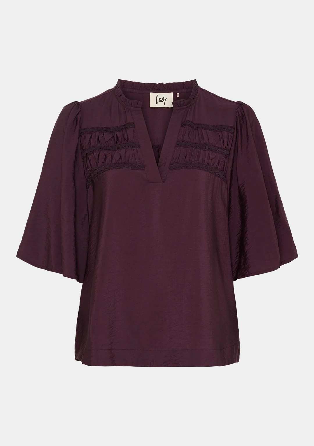 Nova S/S Blouse - Aubergine - Isay  - 4