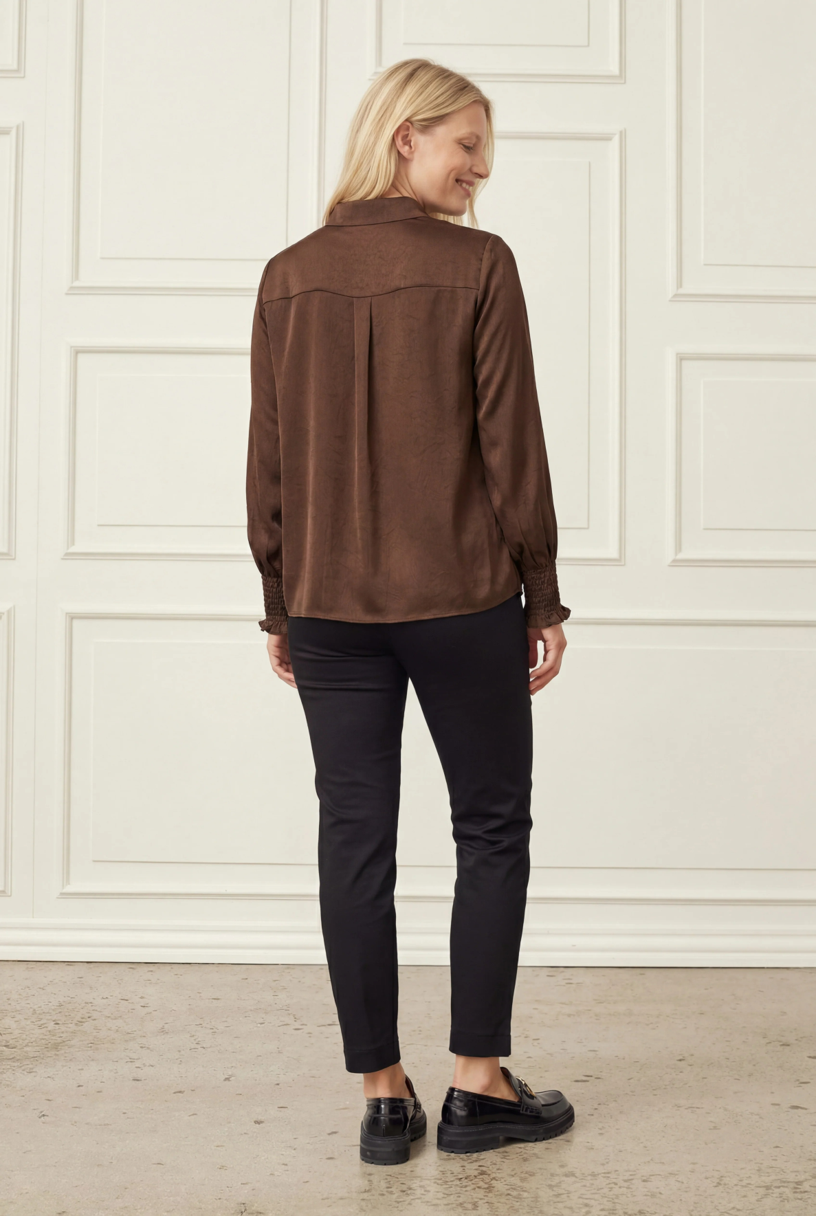 Nanina Smock Shirt - Dark Brown - Isay - 3