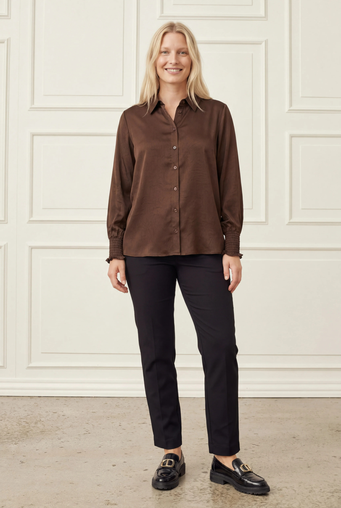 Nanina Smock Shirt - Dark Brown - Isay