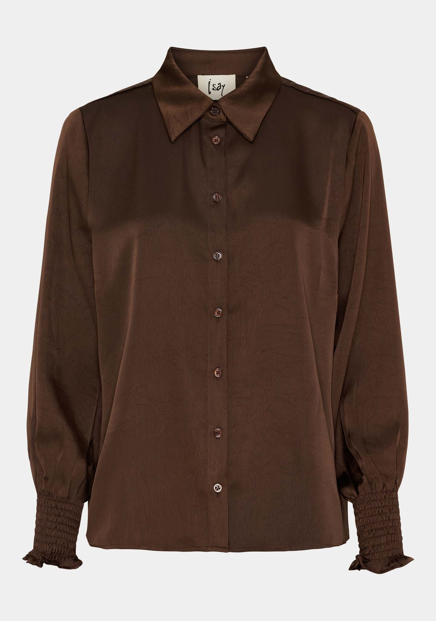 Nanina Smock Shirt - Dark Brown - Isay - 4