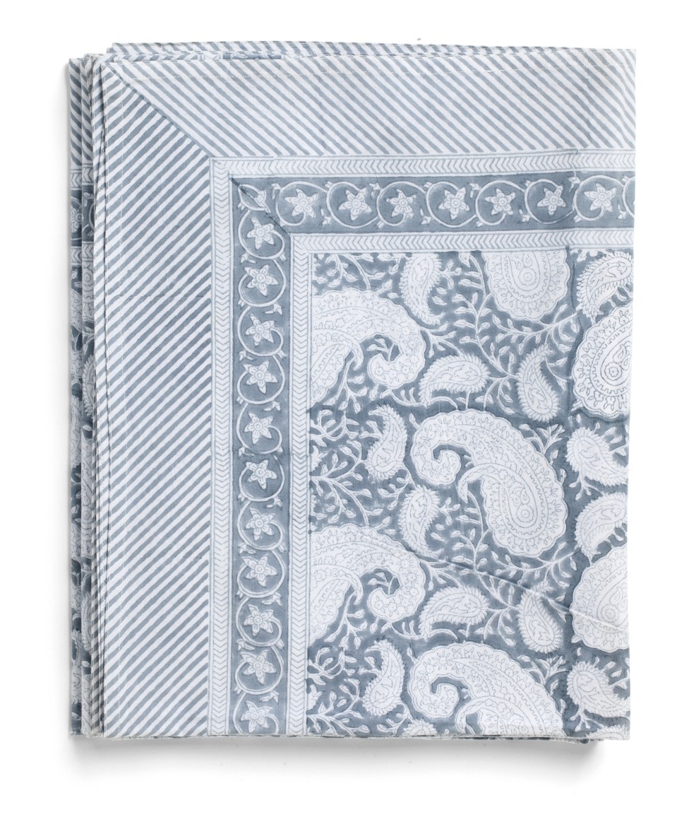 Chamois Bordsduk Big Paisley Cashmere Blue 
