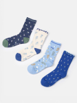 Presenttips! Blommiga bambustrumpor i blå nyanser - 2