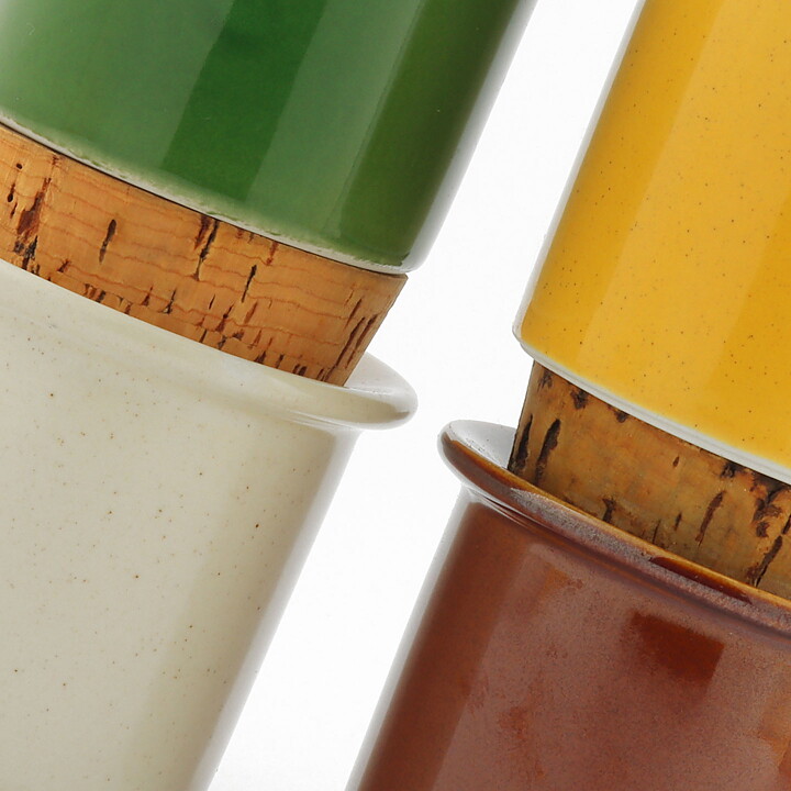 Stig Lindberg (1960s) Four Colorful Jars with Cork Lids (3)