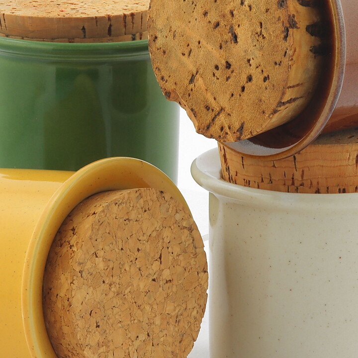 Stig Lindberg (1960s) Four Colorful Jars with Cork Lids (3)