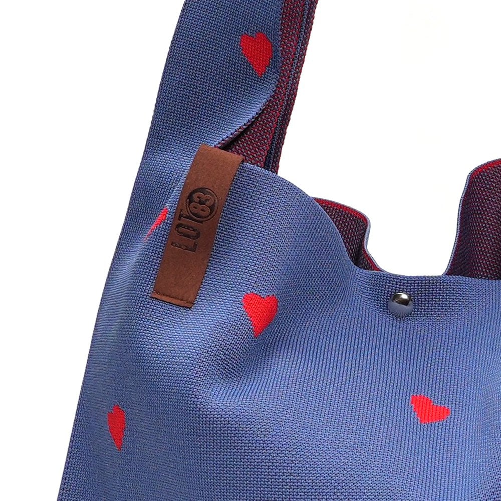 Shopper hearts blue/red - 2