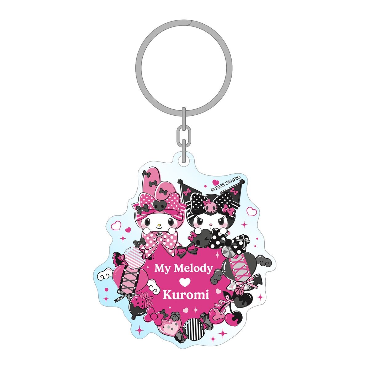 My Melody & Kuromi Nyckelring i Akryl - Pink Black Party - 4