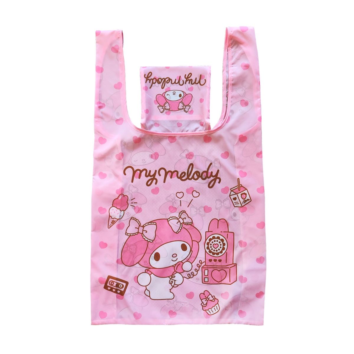 My Melody Hopfällbar Shoppingväska – Rosa Kawaii Tygkasse 33 x 37 cm - 4