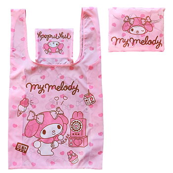 My Melody Hopfällbar Shoppingväska – Rosa Kawaii Tygkasse 33 x 37 cm