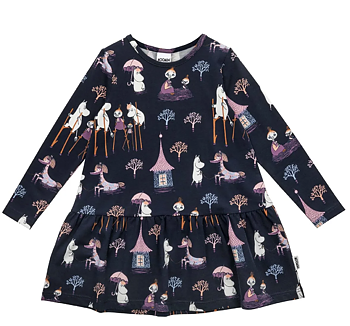 Moomin Kids' Dress - Flood, Dark Blue