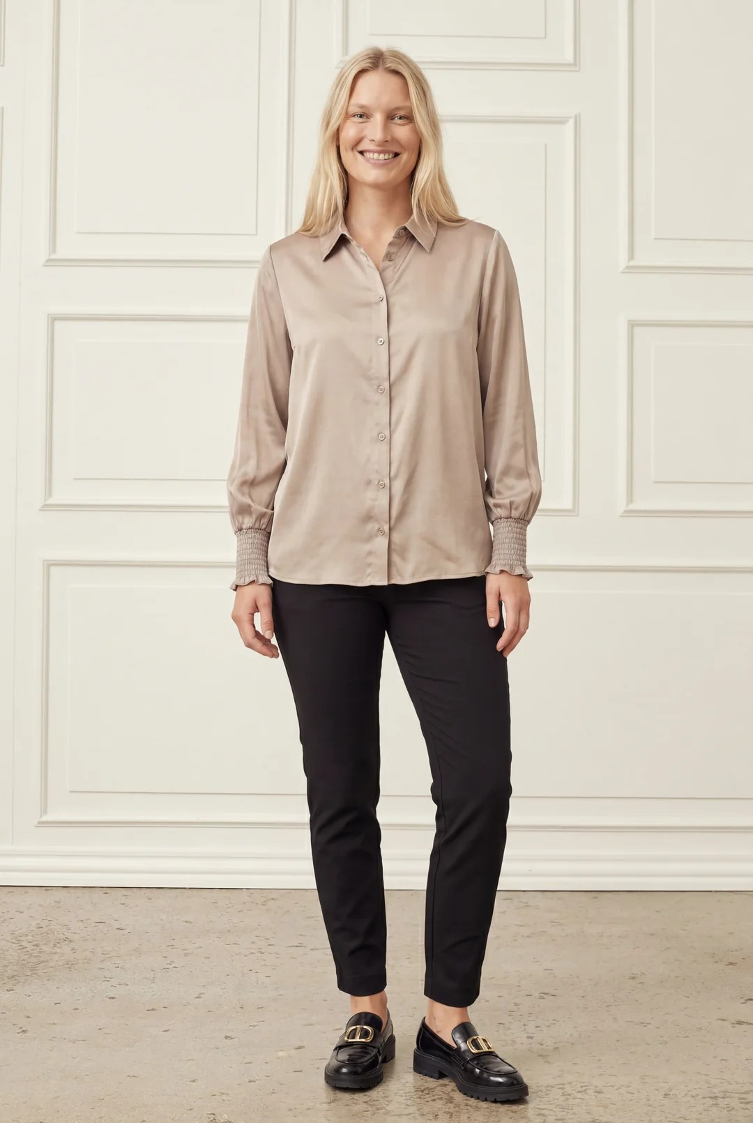Nanina Smock Shirt - Dark Sand - Isay - 3
