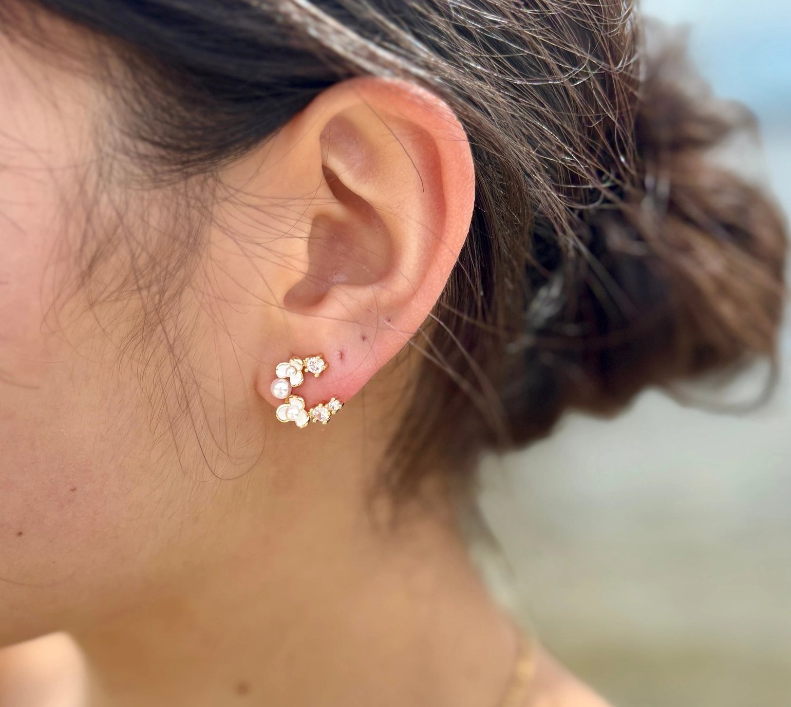 Örhängen " Cubic Zirconia Flower" - 2