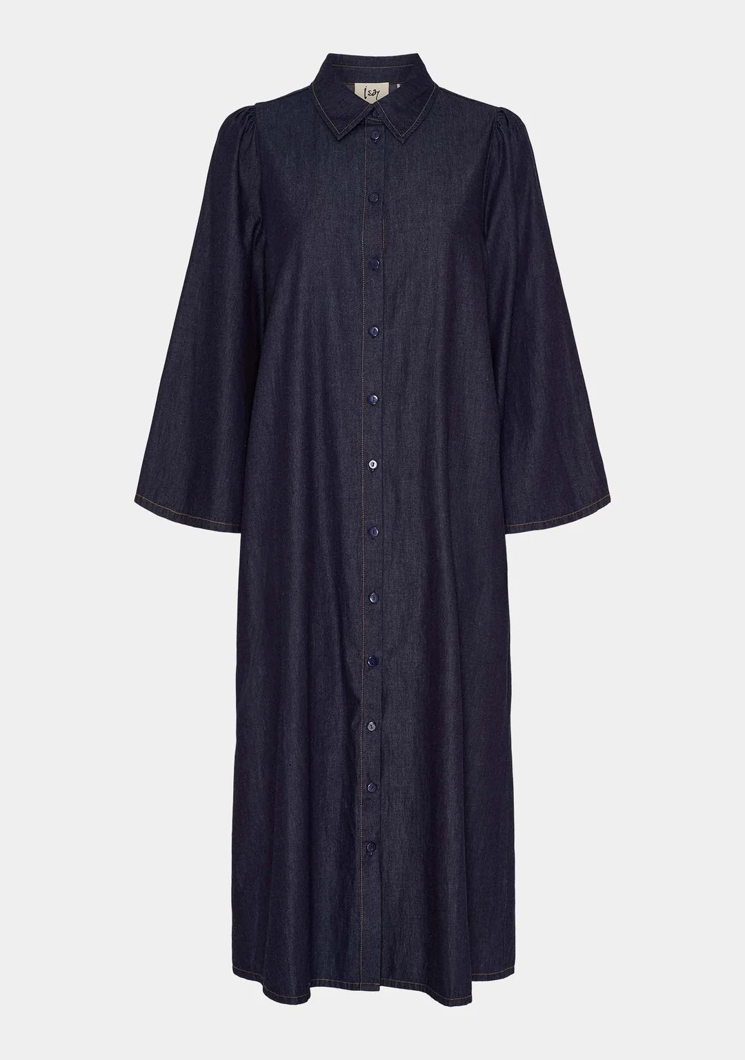 Ganja Sleeve Dress - Unwashed Denim - Isay - 2