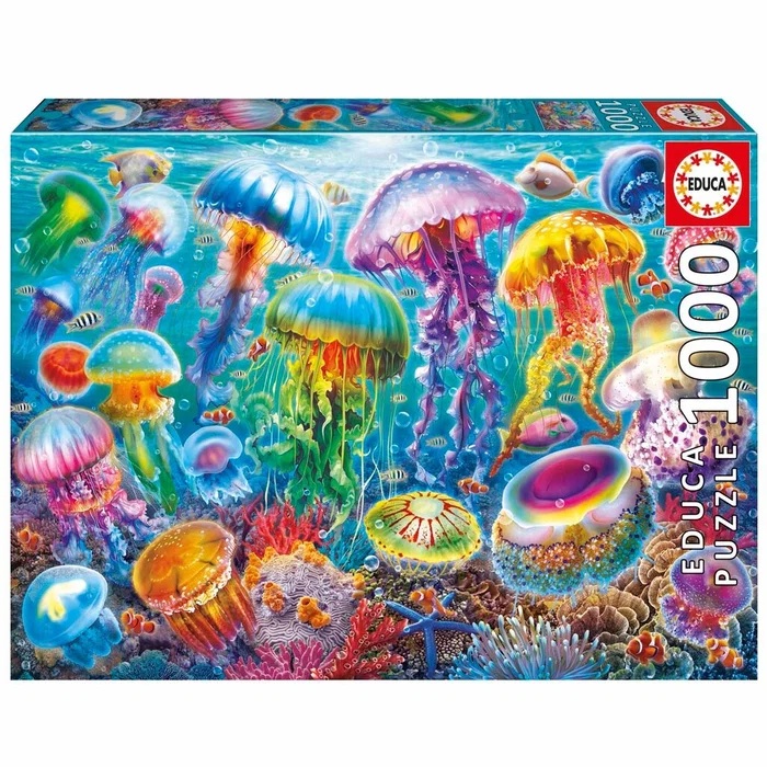 Educa Pussel 1000 bitar - Jellyfish -  Fixeringslim medföljer