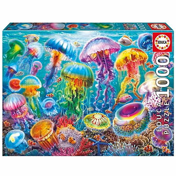 Educa Pussel 1000 bitar - Jellyfish -  Fixeringslim medföljer