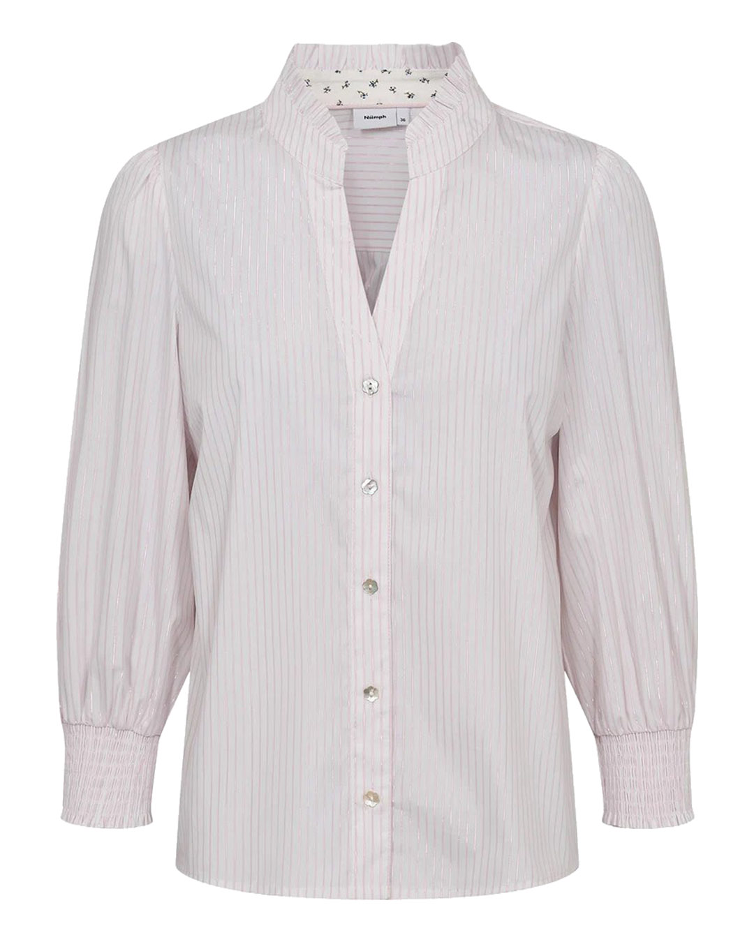 Blus Lili randig ljusrosa/vit glittertrådar - 5