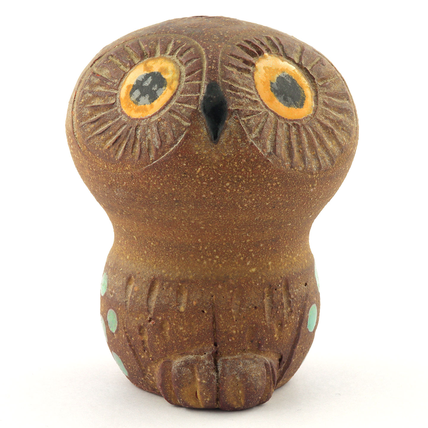 アストリッド・アンデルベリ 茶色いフクロウの調味料入れ (8cm) 1960年代