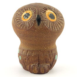 アストリッド・アンデルベリ  茶色いフクロウの調味料入れ  (8cm)  1960年代