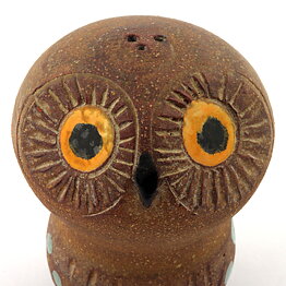 アストリッド・アンデルベリ  茶色いフクロウの調味料入れ  (8cm)  1960年代