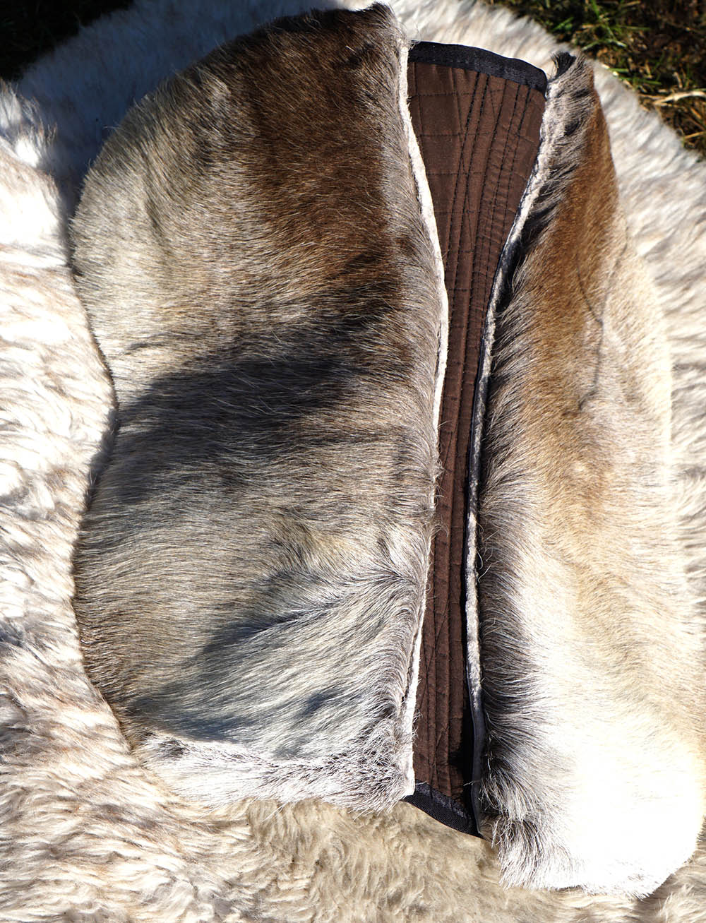 Halfpad Bartl "AERIAL" Anti-Slip with reindeer fur, brown - 5