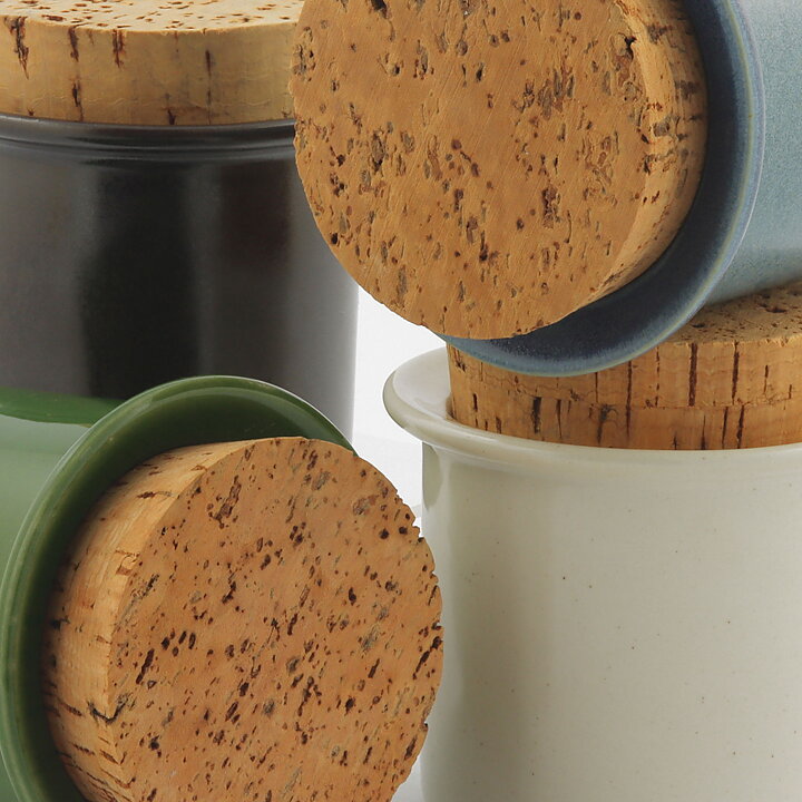 Stig Lindberg (1960s) Four Colorful Jars with Cork Lids (4)