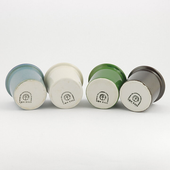 Stig Lindberg (1960s) Four Colorful Jars with Cork Lids (4)