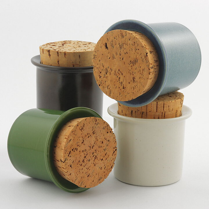 Stig Lindberg (1960s) Four Colorful Jars with Cork Lids (4)