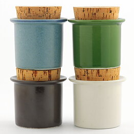 Stig Lindberg (1960s) Four Colorful Jars with Cork Lids (4)