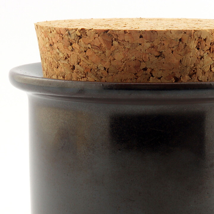 Stig Lindberg (1960s) Dark Brown Jar with Cork Lid 8 cm  [Sample Images]
