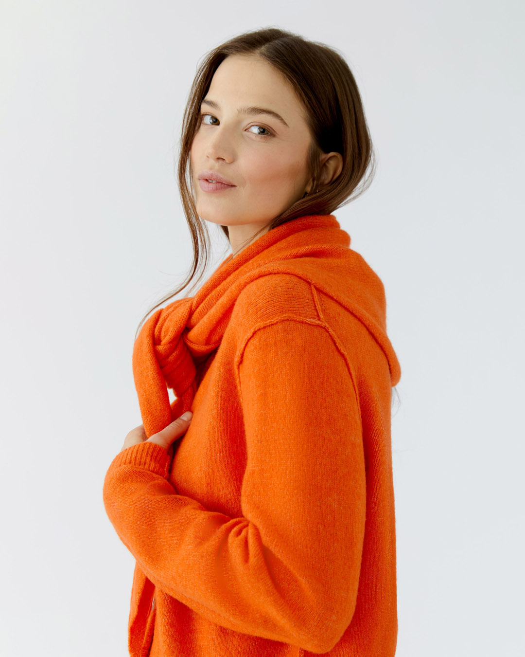 Halsduk trekant ullblandning orange