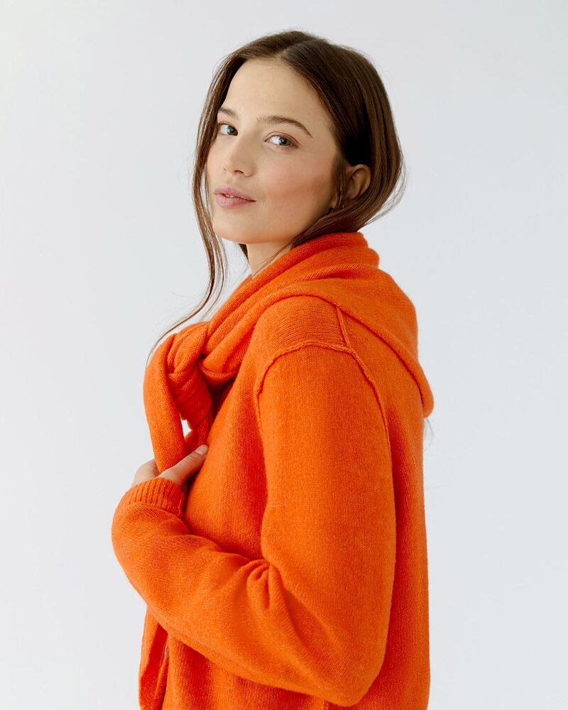 Halsduk trekant ullblandning orange