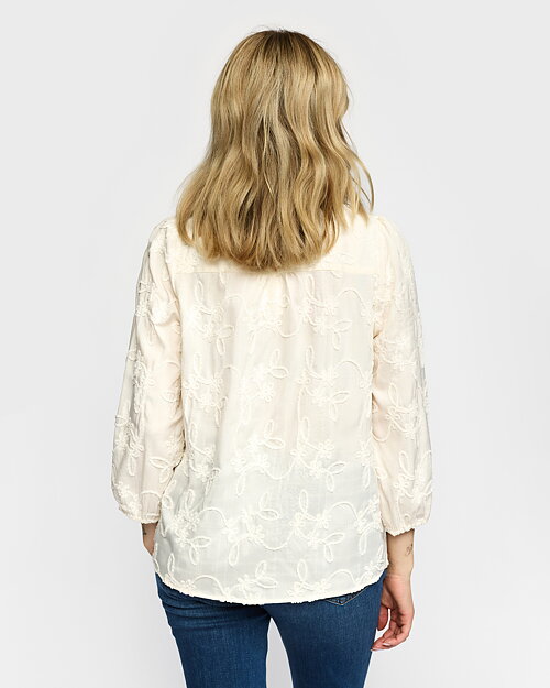 Blus Maro broderad offwhite - 2