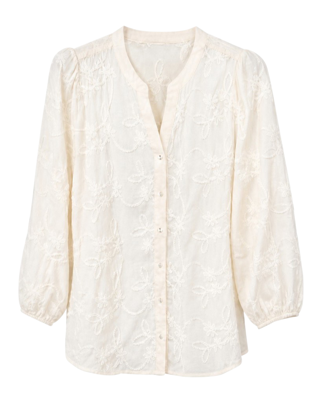 Blus Maro broderad offwhite - 5