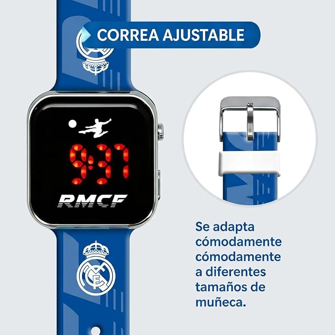 Real Madrid Digital LED Barnklocka – Blå  - 5