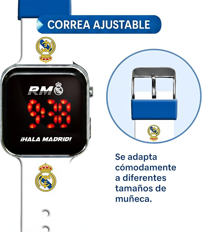 Real Madrid Digital LED Barnklocka – Vit - 4