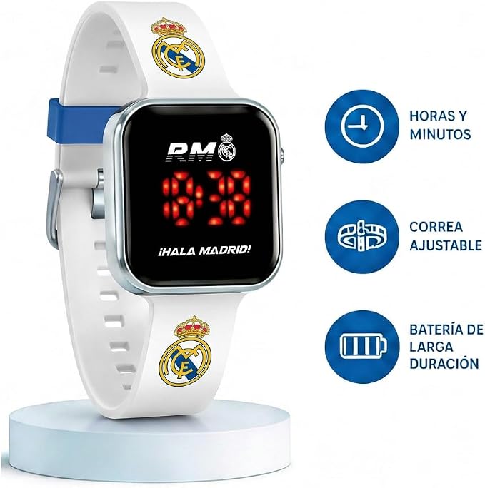 Real Madrid Digital LED Barnklocka – Vit - 3