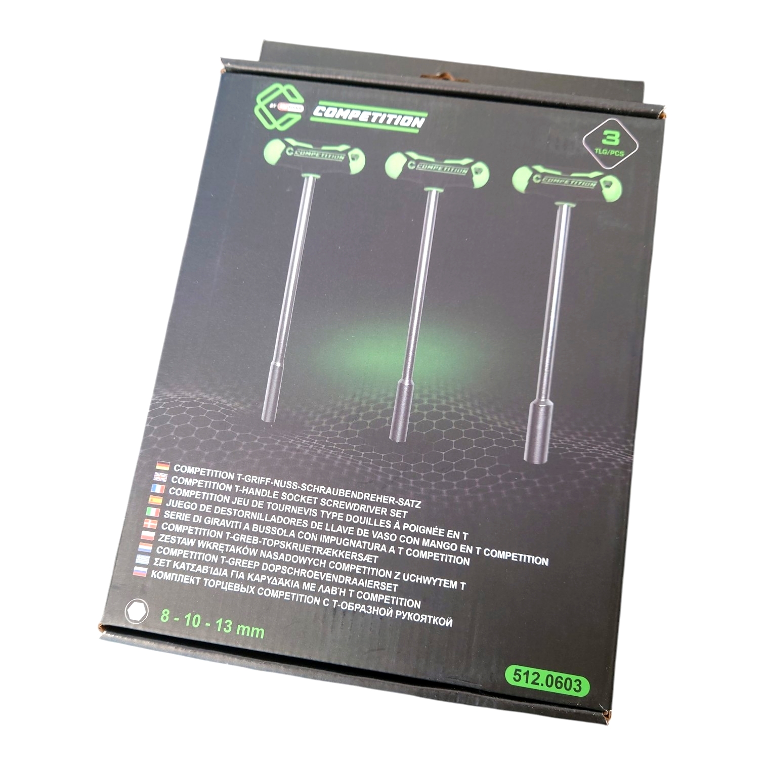 HYLSMEJSEL MED T-HANDTAG  SET, 3 st  8-10-13 mm - 7