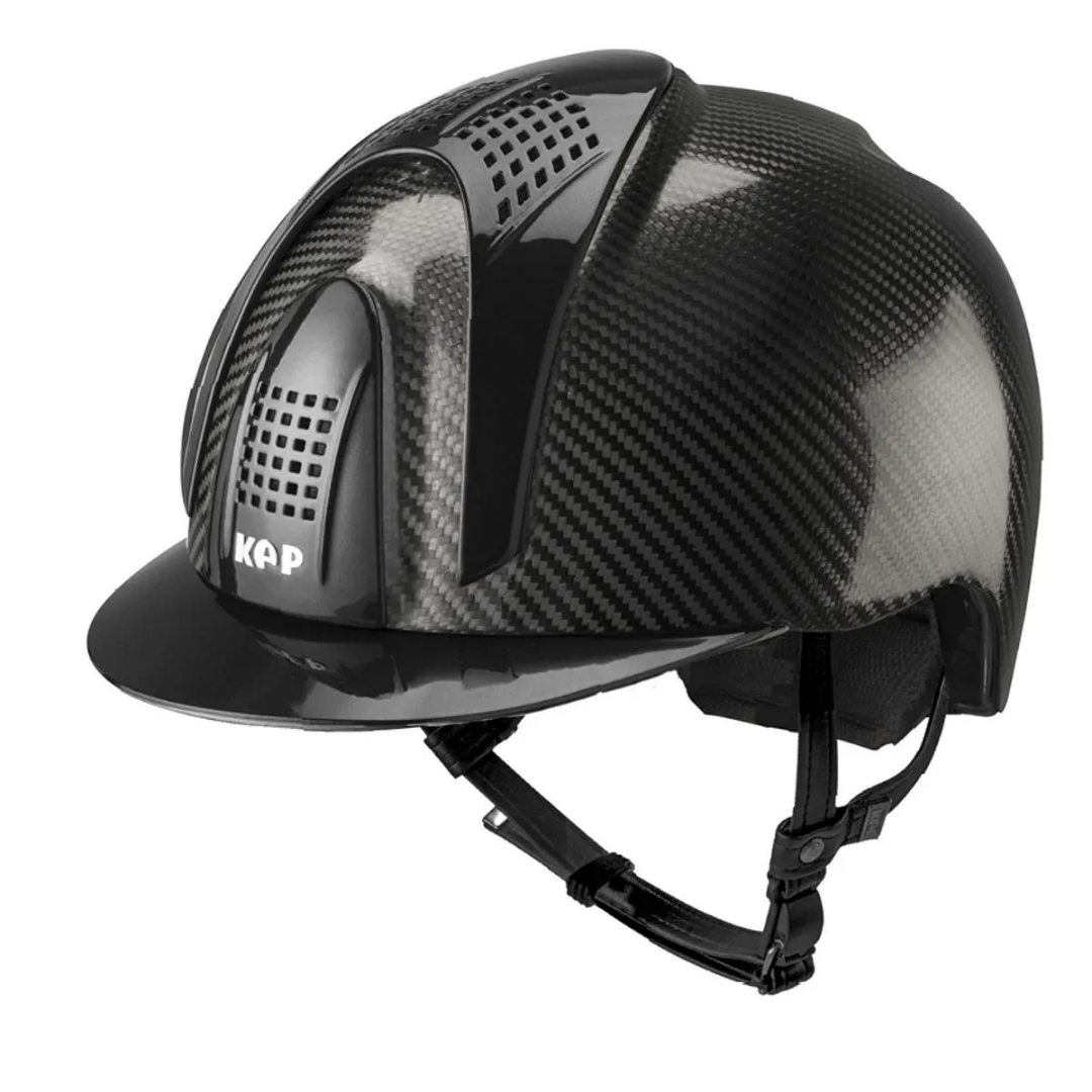 KEP CARBON HELMET E-LIGHT SHINE / 3 BLACK SHINE INSERTS