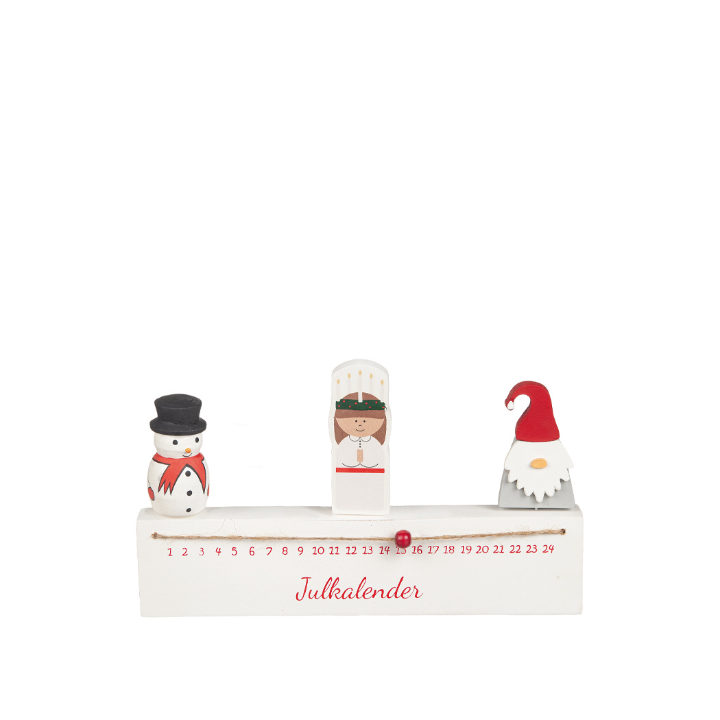 Kalender Julkalender i trä - Jul - 25 cm - 2