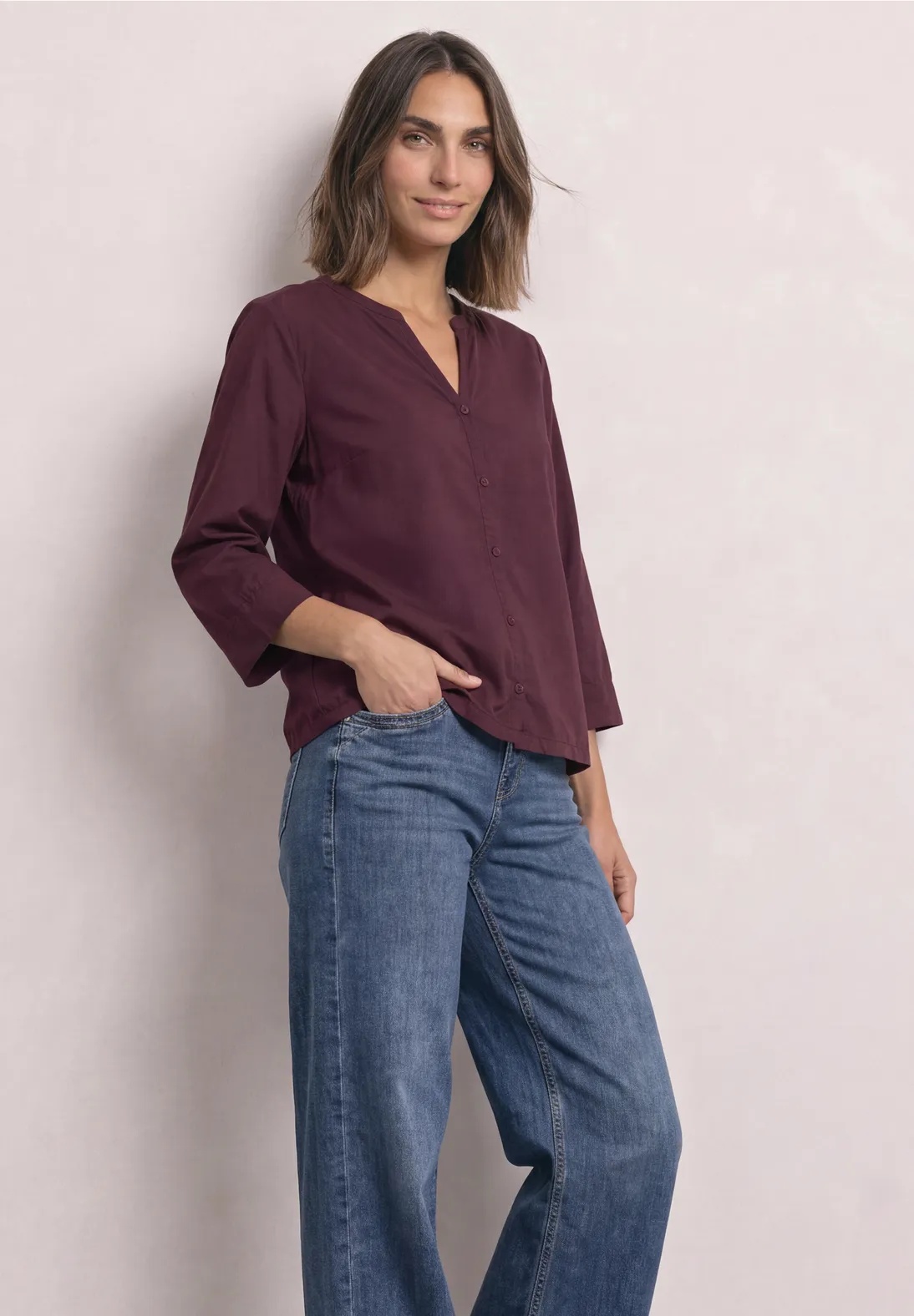QR Splitneck Blouse - Rustic Rouge - Street One