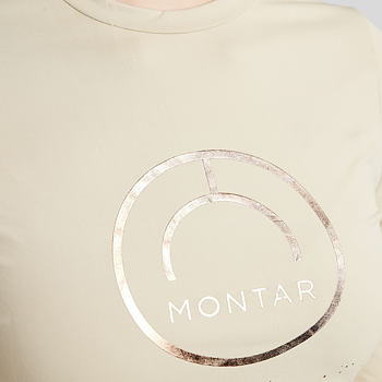 MONTAR MONILLE LONG SLEEV WHIT ROSEGOLD PRINT - WARM GRAY