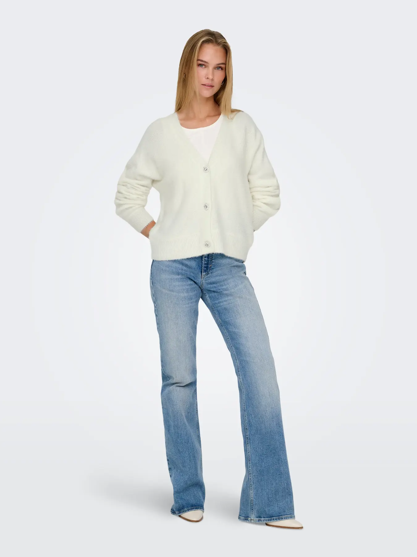 Only - Ella Cardigan Vit - 5
